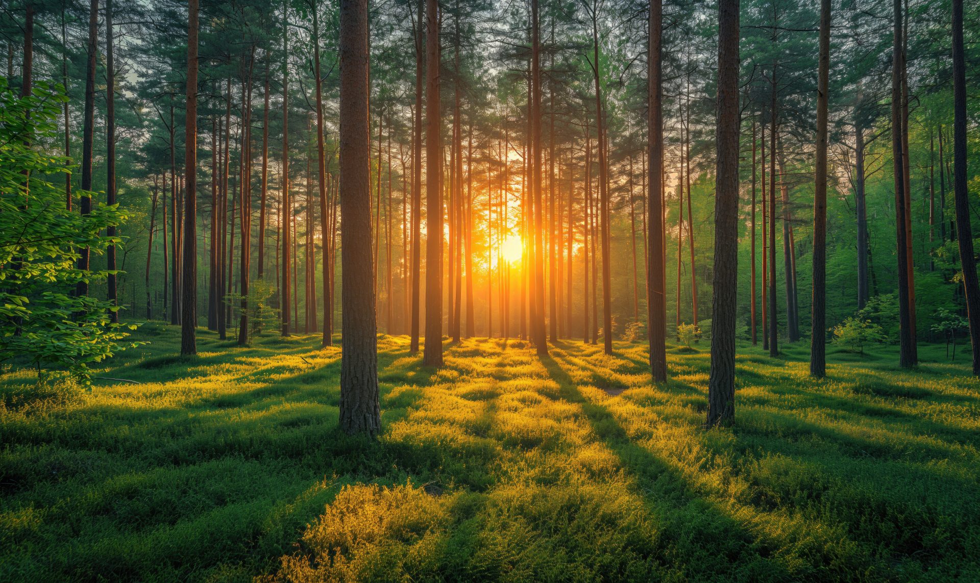 Sunce se probija kroz sumu